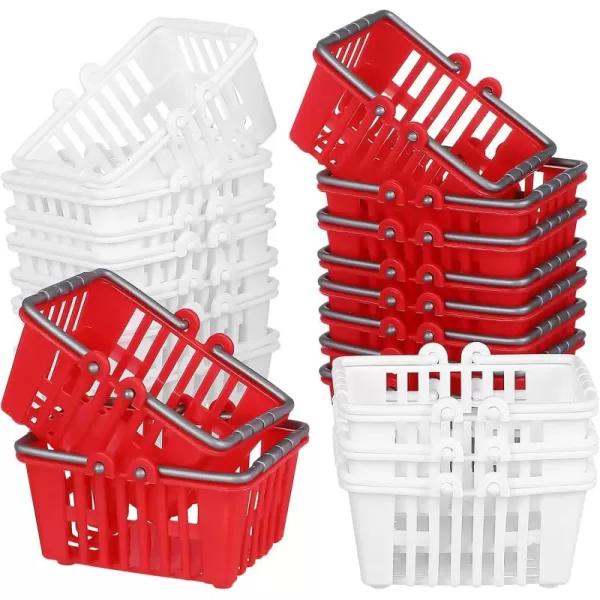 Toyvian 20 Pcs Mini Supermarket Basket Tiny Shopping Baskets Plastic Small Supermarket Baskets Dollhouse Mini Basket Ornament Kids Shopping Basket Doll House Storage Basket Ornament