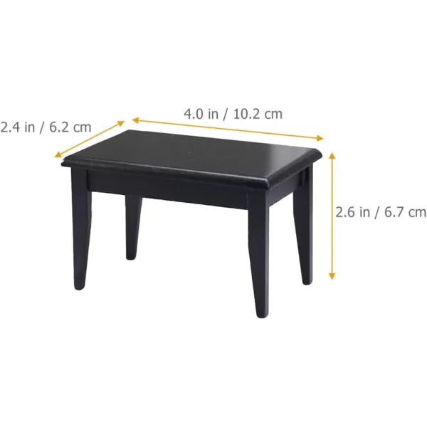 Black Chairs 5Pcs Miniature Table and Chairs Mini Dining Table Set for 4 Doll House Black Wooden Table Chairs Miniature Furniture and Accessories Furniture