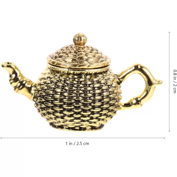 Toyvian 6pcs Set Simulated Tea Cup Decoration Kids Suit Miniature Toys Kids Dinnerware Sets Tea Kettle Mini Teapot Miniature Metal Teapot Mini Teapot Set Miniature Ornament Mini Ornament