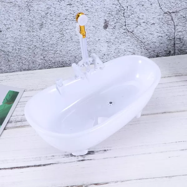 Toyvian Doll Bathroom Set Electric Doll Bathtub Doll House Furnisher Wood Mini Doll Bathtub Miniature Bathtub White Miniature Dollhouse Doll Playsets