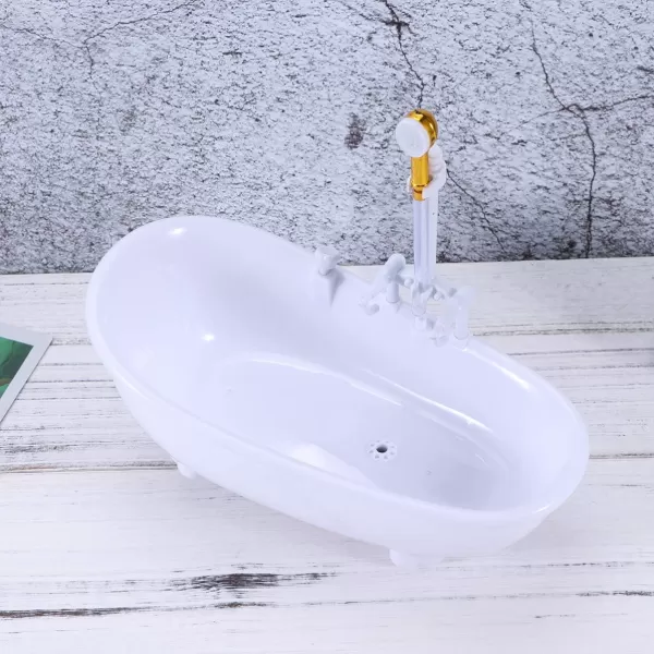 Toyvian Doll Bathroom Set Electric Doll Bathtub Doll House Furnisher Wood Mini Doll Bathtub Miniature Bathtub White Miniature Dollhouse Doll Playsets