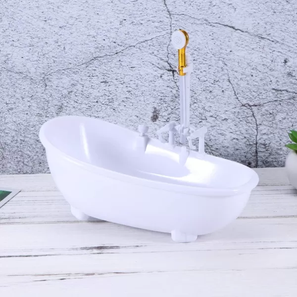 Toyvian Doll Bathroom Set Electric Doll Bathtub Doll House Furnisher Wood Mini Doll Bathtub Miniature Bathtub White Miniature Dollhouse Doll Playsets