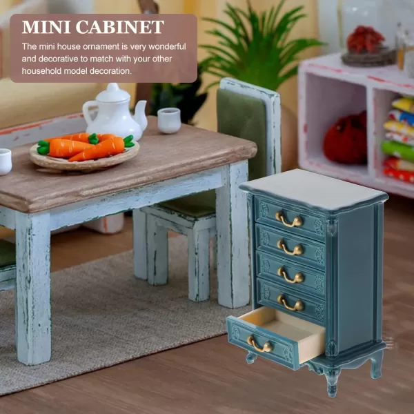 Toyvian Dollhouse Cabinet Miniature Drawer Cabinet 124 Scale Mini Wood Cabinet Wooden Storage Dresser for Dollhouse Furniture Pretend Play Props