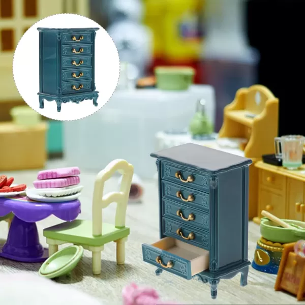 Toyvian Dollhouse Cabinet Miniature Drawer Cabinet 124 Scale Mini Wood Cabinet Wooden Storage Dresser for Dollhouse Furniture Pretend Play Props