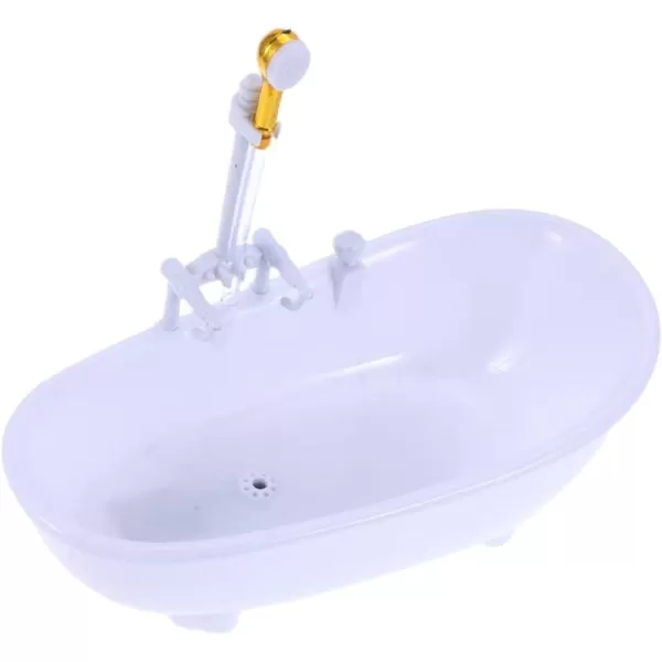 Toyvian Doll Bathroom Set Electric Doll Bathtub Doll House Furnisher Wood Mini Doll Bathtub Miniature Bathtub White Miniature Dollhouse Doll Playsets