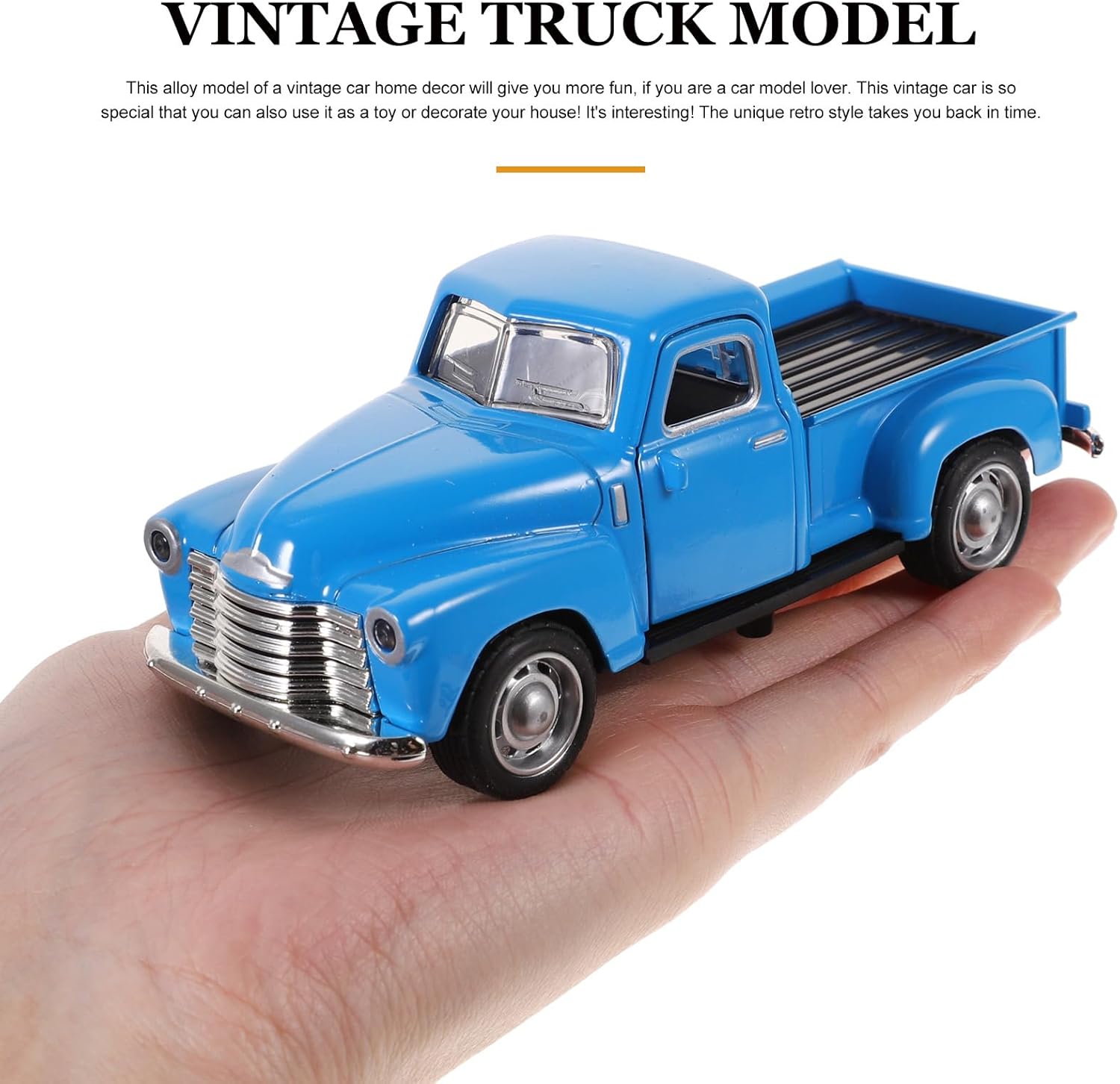 Diecast Model Cars Toy Alloy Stepside Pickup Truck Model Collection Metal Classic Vintage Old Fashioned Tabletop Truck Figurine Decoration for Home Car Office Kids Sky BlueSkyblue