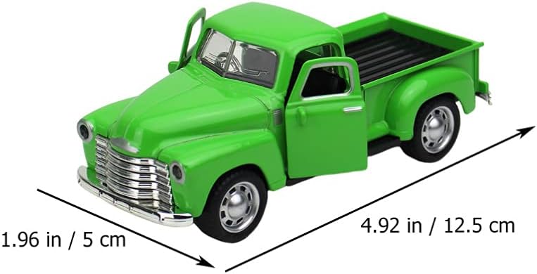 Diecast Model Cars Toy Alloy Stepside Pickup Truck Model Collection Metal Classic Vintage Old Fashioned Tabletop Truck Figurine Decoration for Home Car Office Kids Sky BlueGreen