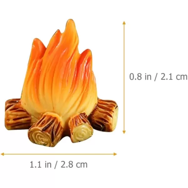 10Pcs Miniature Campfire Dollhouse Fire Ornament Decor Model Fire Model Handicraft Fake Fire Pretend Toy Resin Bonfire Model Miniature Decoration