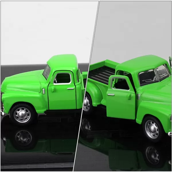 Diecast Model Cars Toy Alloy Stepside Pickup Truck Model Collection Metal Classic Vintage Old Fashioned Tabletop Truck Figurine Decoration for Home Car Office Kids Sky BlueGreen