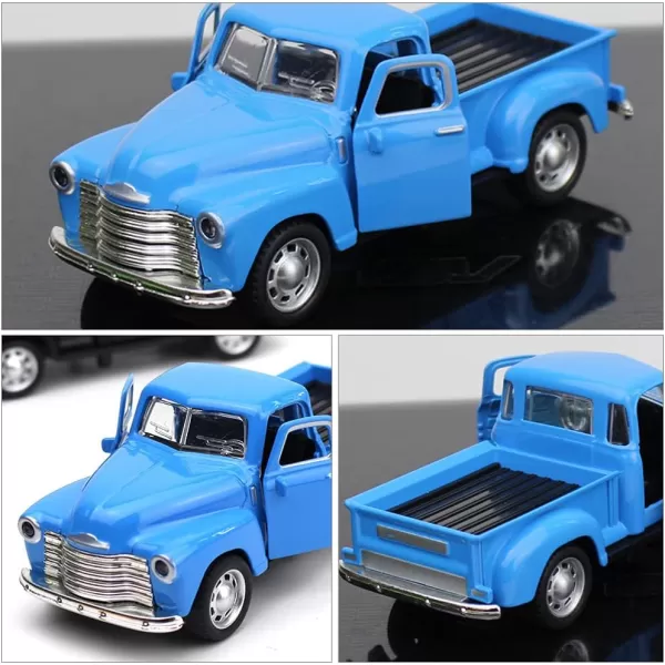 Diecast Model Cars Toy Alloy Stepside Pickup Truck Model Collection Metal Classic Vintage Old Fashioned Tabletop Truck Figurine Decoration for Home Car Office Kids Sky BlueSkyblue