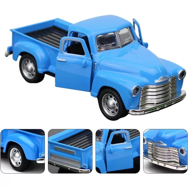 Diecast Model Cars Toy Alloy Stepside Pickup Truck Model Collection Metal Classic Vintage Old Fashioned Tabletop Truck Figurine Decoration for Home Car Office Kids Sky BlueSkyblue