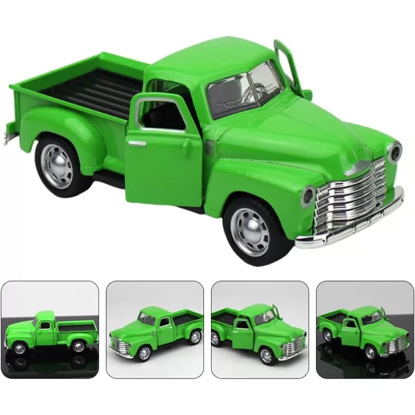 Diecast Model Cars Toy Alloy Stepside Pickup Truck Model Collection Metal Classic Vintage Old Fashioned Tabletop Truck Figurine Decoration for Home Car Office Kids Sky BlueGreen