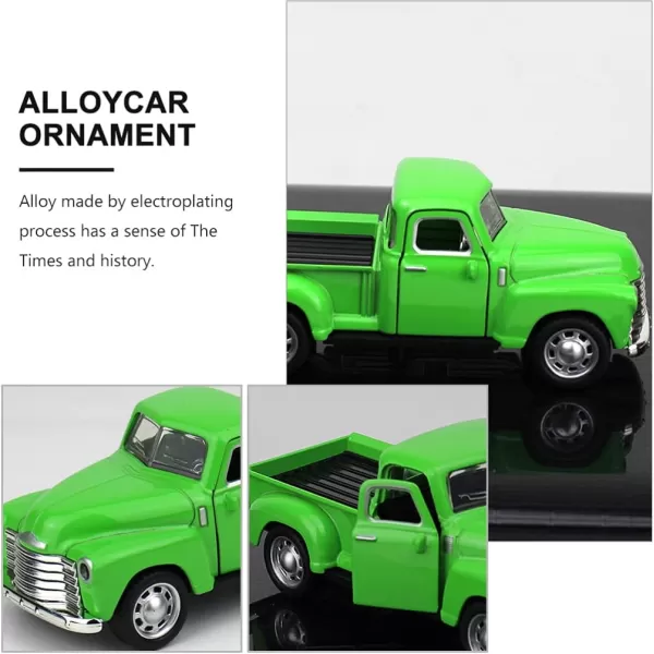 Diecast Model Cars Toy Alloy Stepside Pickup Truck Model Collection Metal Classic Vintage Old Fashioned Tabletop Truck Figurine Decoration for Home Car Office Kids Sky BlueGreen