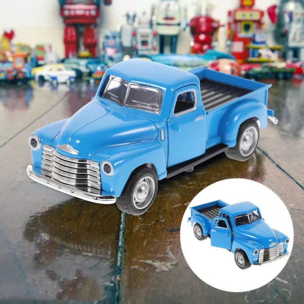 Diecast Model Cars Toy Alloy Stepside Pickup Truck Model Collection Metal Classic Vintage Old Fashioned Tabletop Truck Figurine Decoration for Home Car Office Kids Sky BlueSkyblue