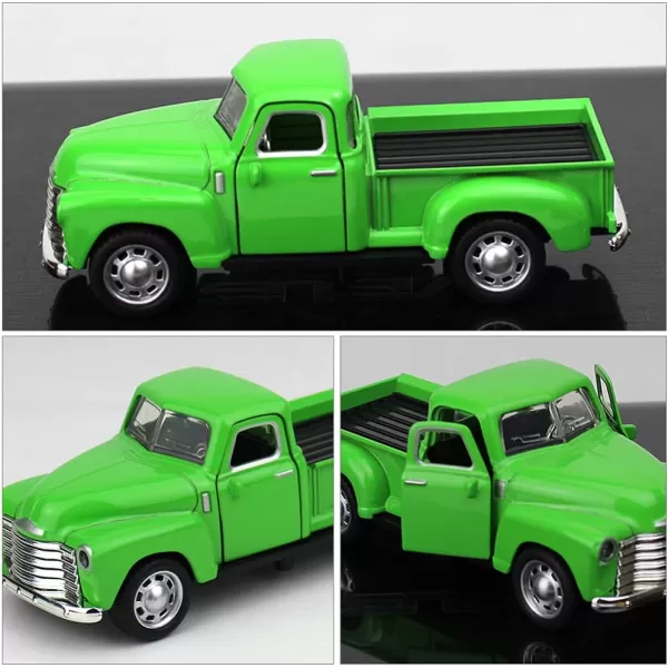 Diecast Model Cars Toy Alloy Stepside Pickup Truck Model Collection Metal Classic Vintage Old Fashioned Tabletop Truck Figurine Decoration for Home Car Office Kids Sky BlueGreen