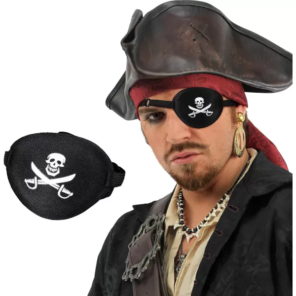 Pirate Eye Patch Skull Crossbone Eye Patch Eye Mask Pirate Accessories for Halloween Black