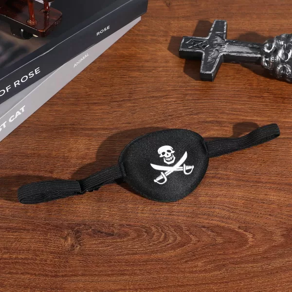 Pirate Eye Patch Skull Crossbone Eye Patch Eye Mask Pirate Accessories for Halloween Black