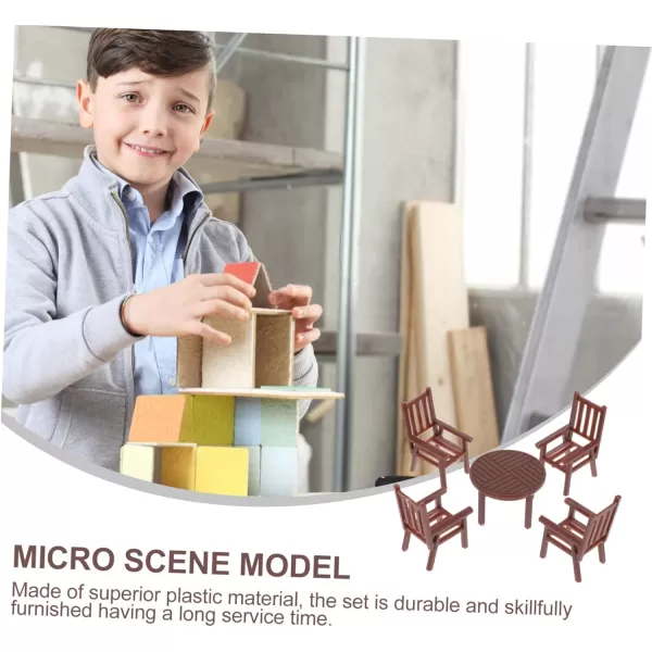 Toyvian 3 Sets Mini Table and Chairs Dinning Table Set Kids Table Set Kids Furniture Mini Table Chair Model Kids Mini Toys Miniature Table and Chairs Kids Plaything Mini Table Chair Set