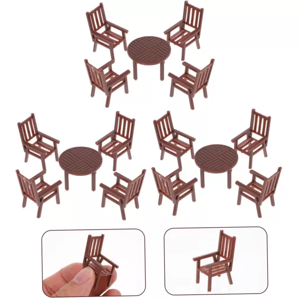 Toyvian 3 Sets Mini Table and Chairs Dinning Table Set Kids Table Set Kids Furniture Mini Table Chair Model Kids Mini Toys Miniature Table and Chairs Kids Plaything Mini Table Chair Set