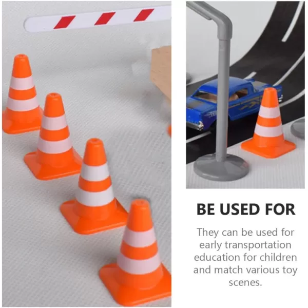 Toyvian 7pcs Miniature Traffic Cones Traffic Signs Mini Traffic Signs Roadblock Cone Pretend Play Toys for Sand Table Engineering ConstructionOrange 14pcs