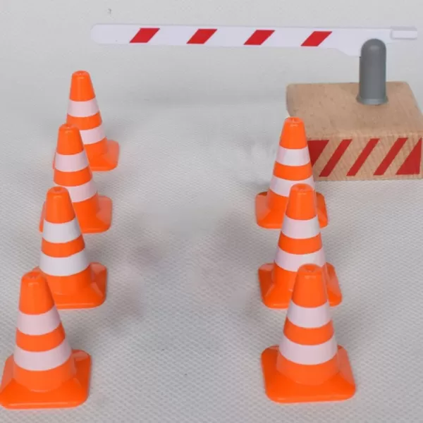 Toyvian 7pcs Miniature Traffic Cones Traffic Signs Mini Traffic Signs Roadblock Cone Pretend Play Toys for Sand Table Engineering ConstructionOrange 14pcs