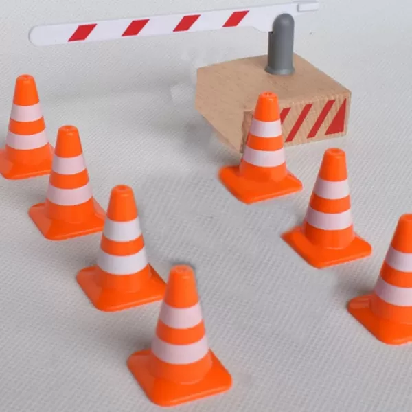 Toyvian 7pcs Miniature Traffic Cones Traffic Signs Mini Traffic Signs Roadblock Cone Pretend Play Toys for Sand Table Engineering ConstructionOrange 14pcs