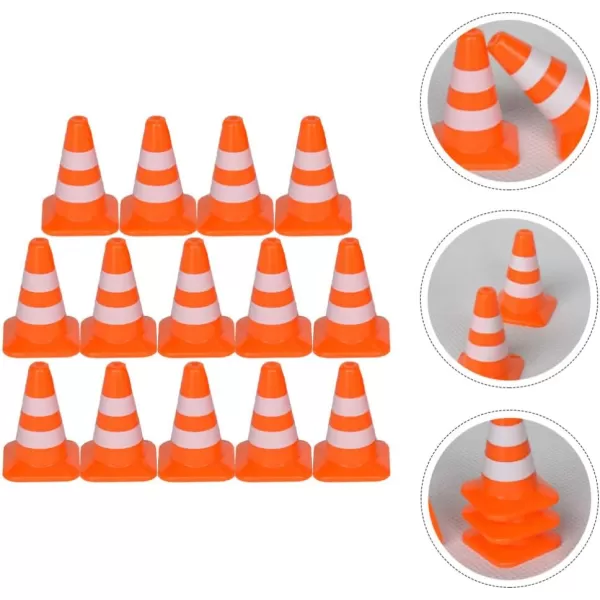 Toyvian 7pcs Miniature Traffic Cones Traffic Signs Mini Traffic Signs Roadblock Cone Pretend Play Toys for Sand Table Engineering ConstructionOrange 14pcs