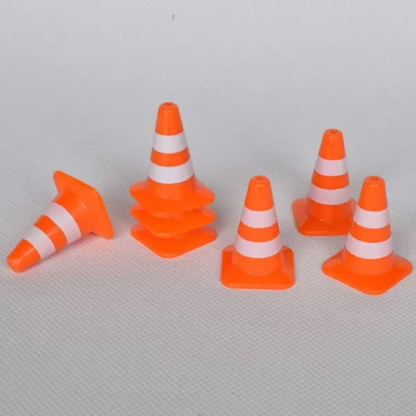 Toyvian 7pcs Miniature Traffic Cones Traffic Signs Mini Traffic Signs Roadblock Cone Pretend Play Toys for Sand Table Engineering ConstructionOrange 14pcs