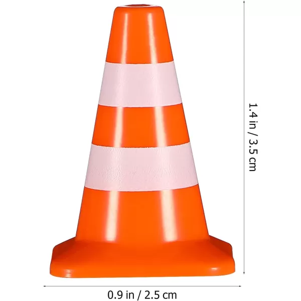 Toyvian 7pcs Miniature Traffic Cones Traffic Signs Mini Traffic Signs Roadblock Cone Pretend Play Toys for Sand Table Engineering ConstructionOrange