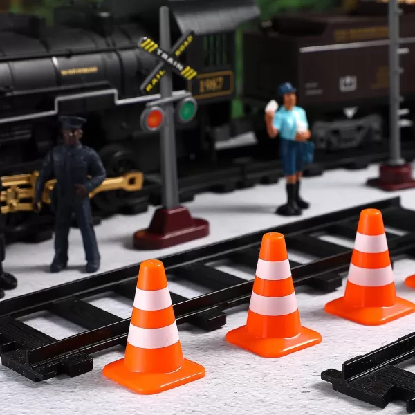 Toyvian 7pcs Miniature Traffic Cones Traffic Signs Mini Traffic Signs Roadblock Cone Pretend Play Toys for Sand Table Engineering ConstructionOrange