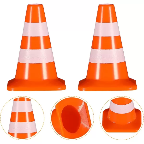 Toyvian 7pcs Miniature Traffic Cones Traffic Signs Mini Traffic Signs Roadblock Cone Pretend Play Toys for Sand Table Engineering ConstructionOrange