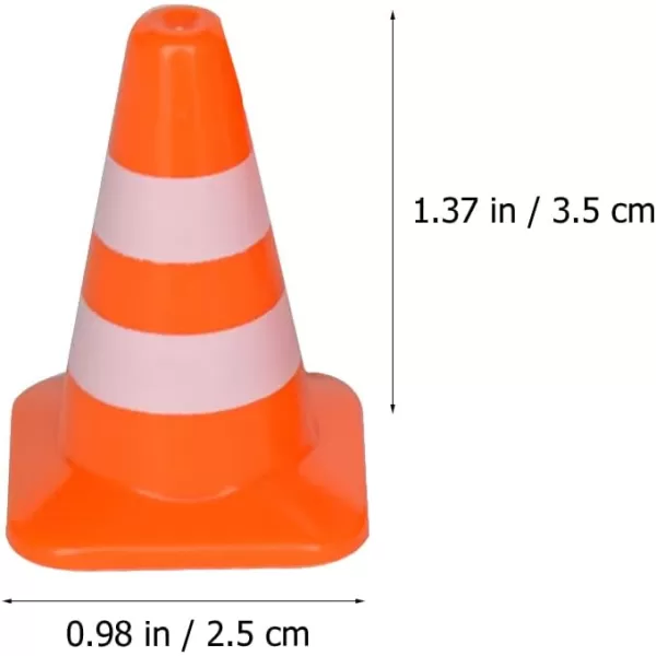 Toyvian 7pcs Miniature Traffic Cones Traffic Signs Mini Traffic Signs Roadblock Cone Pretend Play Toys for Sand Table Engineering ConstructionOrange 7