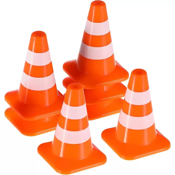 Toyvian 7pcs Miniature Traffic Cones Traffic Signs Mini Traffic Signs Roadblock Cone Pretend Play Toys for Sand Table Engineering ConstructionOrange 7