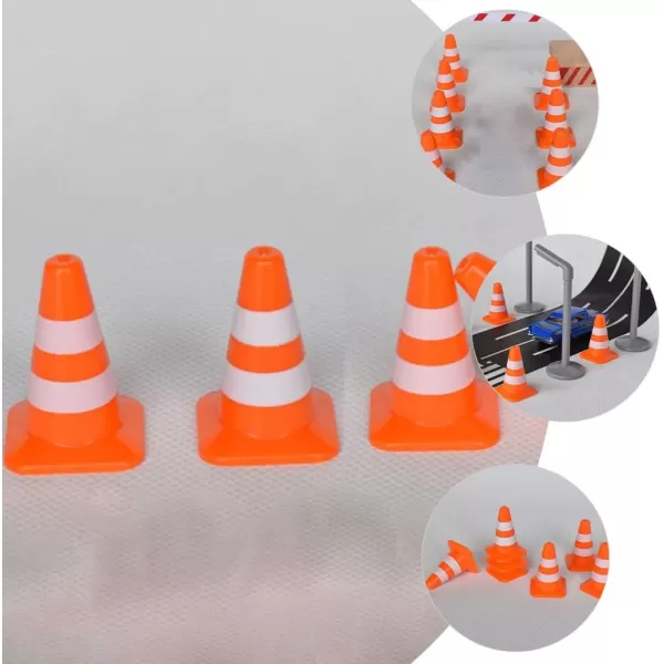 Toyvian 7pcs Miniature Traffic Cones Traffic Signs Mini Traffic Signs Roadblock Cone Pretend Play Toys for Sand Table Engineering ConstructionOrange 7