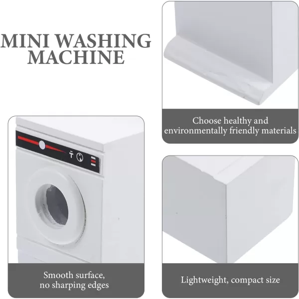 Toyvian Dollhouse Washing Machine Mini Cloth Washer Dryer Model Minihouse Laundry Machine Miniature for Dollhouse Furniture Accessories