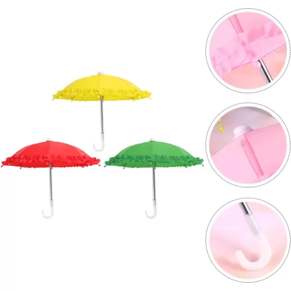 Toyvian Home Decor Home Decor 3pcs Mini Umbrella Toys Mini Rainy Umbrella Model Polyester Silk Miniature Umbrella Toys Photo Props Random Color 28cm Kids Toys Kids Toys