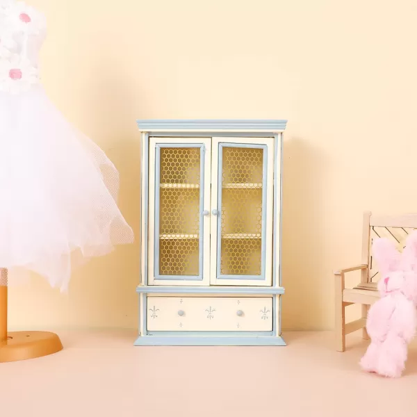 Toyvian Miniature Bookshelf Cabinet Model Dollhouse Wooden Bookshelf Mini Wood Drawer Cabinet Tiny Furniture Ornament Dollhouse Decoration Accessories 148cm582inch