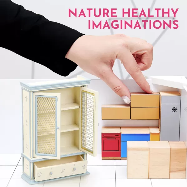 Toyvian Miniature Bookshelf Cabinet Model Dollhouse Wooden Bookshelf Mini Wood Drawer Cabinet Tiny Furniture Ornament Dollhouse Decoration Accessories 148cm582inch