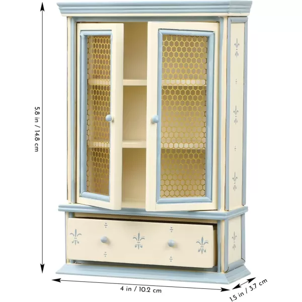 Toyvian Miniature Bookshelf Cabinet Model Dollhouse Wooden Bookshelf Mini Wood Drawer Cabinet Tiny Furniture Ornament Dollhouse Decoration Accessories 148cm582inch