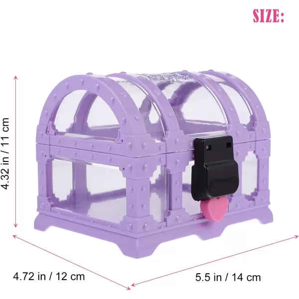 Toyvian Trinket Boxes Girls Jewelry Box with Lock Treasure Chest Shape Storage Case Container for Trinket Gifts Hair Clips purple Rose Jewelry BoxPurple