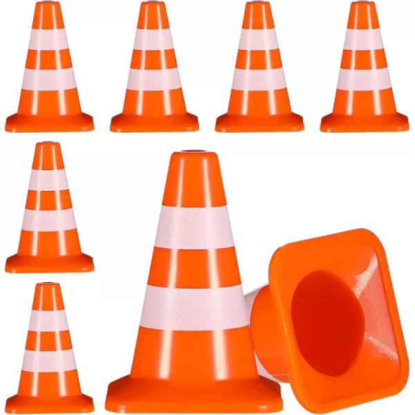 Toyvian 7pcs Miniature Traffic Cones Traffic Signs Mini Traffic Signs Roadblock Cone Pretend Play Toys for Sand Table Engineering ConstructionOrange 7