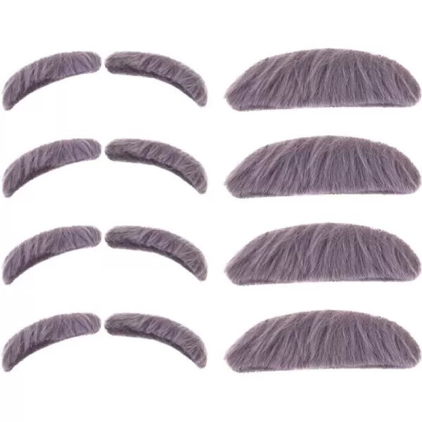 Toyvian Novelty Fake Gray Stickon Mustache Eyebrows Novelty Old Man Costume Dress Up Accessories 100th Day of School Costume Grandpa Old Man Dress Up Accessories 4 Sets