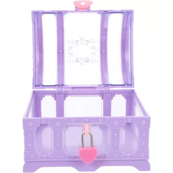 Toyvian Trinket Boxes Girls Jewelry Box with Lock Treasure Chest Shape Storage Case Container for Trinket Gifts Hair Clips purple Rose Jewelry BoxPurple