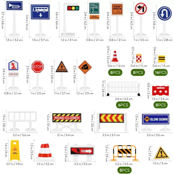 1Set Play Traffic Signs Street Road Signs Playset for Car ampamp Train Set for Kids Kids Road Signs Toy Traffic Cones Mini Roadblocks Toyset Educational Toys