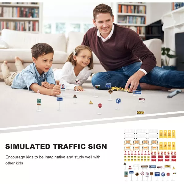 1Set Play Traffic Signs Street Road Signs Playset for Car ampamp Train Set for Kids Kids Road Signs Toy Traffic Cones Mini Roadblocks Toyset Educational Toys