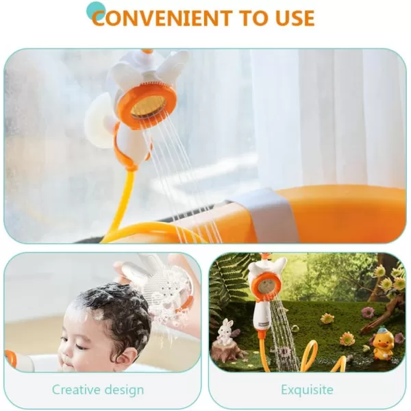 Bath Toy Submarine Spray Station Battery Operated Water Pump with Hand Shower Head Cartoon Carrot Bathtub Toy for Purple Bathroom Accessories