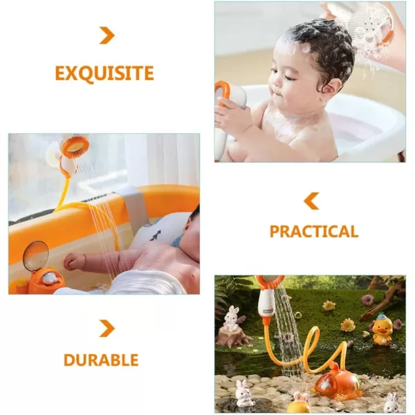 Bath Toy Submarine Spray Station Battery Operated Water Pump with Hand Shower Head Cartoon Carrot Bathtub Toy for Purple Bathroom Accessories