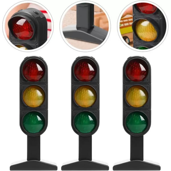 Toyvian 3Pcs Traffic Light Toy Stoplight Model 20x8cm Traffic Signs Light Mini Stop Light Pretend Play Traffic Lamp Toy Simulation Traffic Lights Child Educational Toy