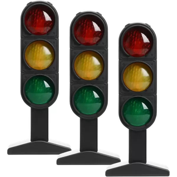 Toyvian 3Pcs Traffic Light Toy Stoplight Model 20x8cm Traffic Signs Light Mini Stop Light Pretend Play Traffic Lamp Toy Simulation Traffic Lights Child Educational Toy