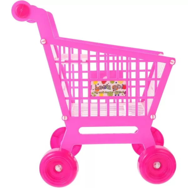 Mini Shopping Cart Supermarket Handcart Shopping Utility Cart Trolley Storage Toy Pretend Play Toys Pen Pencil Holder Organizers for Children PinkPink